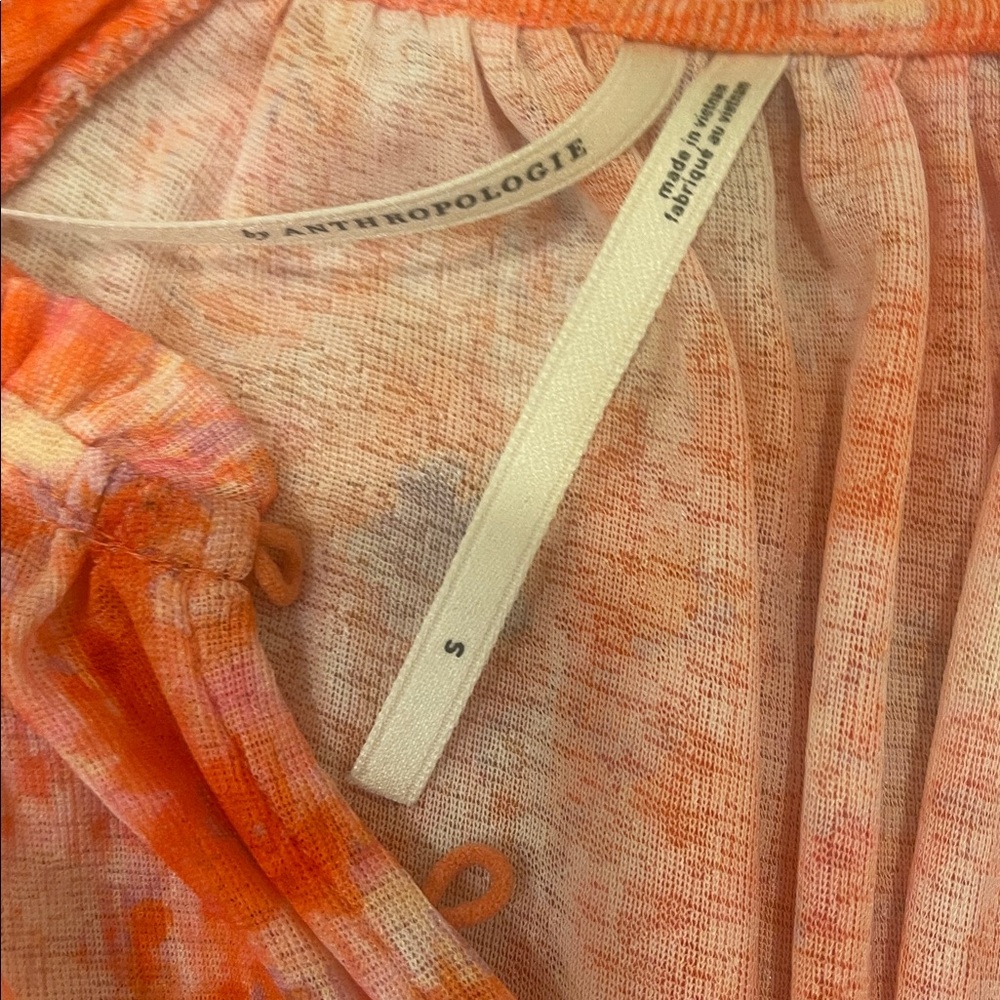 Anthropologie Coral Floral Blouse size S - Picture 6 of 7